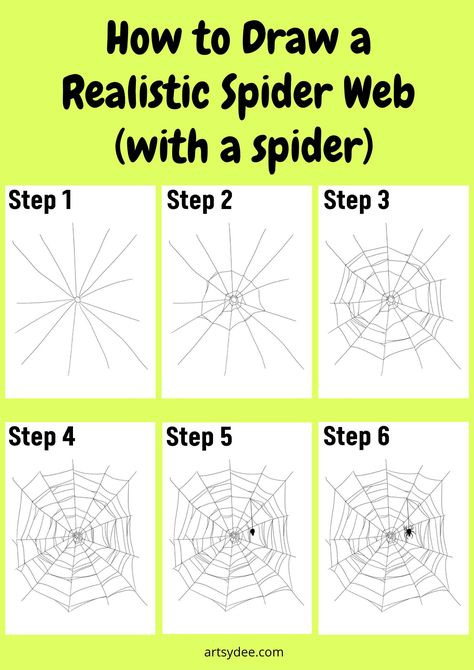 Spider Web Drawing | 3 Easy Step-by-Step Tutorials - Artsydee - Drawing, Painting, Craft & Creativity Spiderweb Drawing Simple, How To Draw Spider Web, Spiderweb Doodle, How To Draw A Spider Web, Spiderweb Drawings, Spiderweb Tutorial, Draw Spider, Web Drawing, Spider Web Drawing