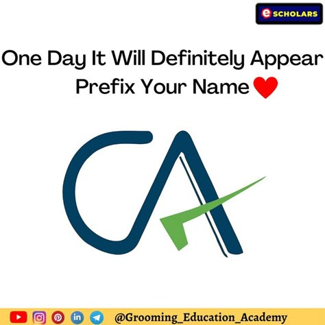 One day it will definitely appear before your name ❤️❤️❤️ #cafoundation #cafinal #icai #castudents #charteredaccountant #ca #icaistudents #caexams #cainter #commerce #commercestudents #cajokes #caipcc #calife #castudent #caintermediate Ca Day Quotes, Icai Ca Wallpaper, Ca Student Wallpaper, I Will And I Can, Ca Chartered Accountant, Charted Accountant Wallpaper, Accountant Wallpaper, Accounting Student Aesthetic, Ca Motivation