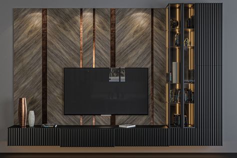 Led Unit Designs Tv Walls Living Room, Backdrop Tv Modern, Tv Lounge Design, Luxury Tv Wall, Lcd Panel Design, Tv Backdrop, Backdrop Tv, Tv Unit Design Modern, Tv Wall Cabinets