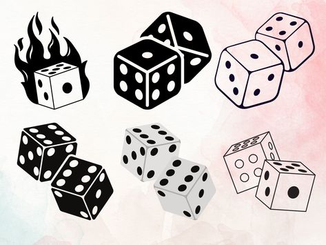 Dice Cutout, Casino Clipart, Dice Outline, Dice Png, Dice Clipart, Dice Drawing, Dice Tattoo, Word Drawings, Ink Inspiration