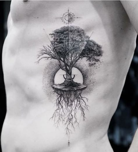 Black And Gray Tattoos, Tree Sleeve Tattoo, Roots Tattoo, Muster Tattoos, Forest Tattoos, Tree Tattoo Designs, Inspiration Tattoos, Tattoos Geometric, Tree Of Life Tattoo