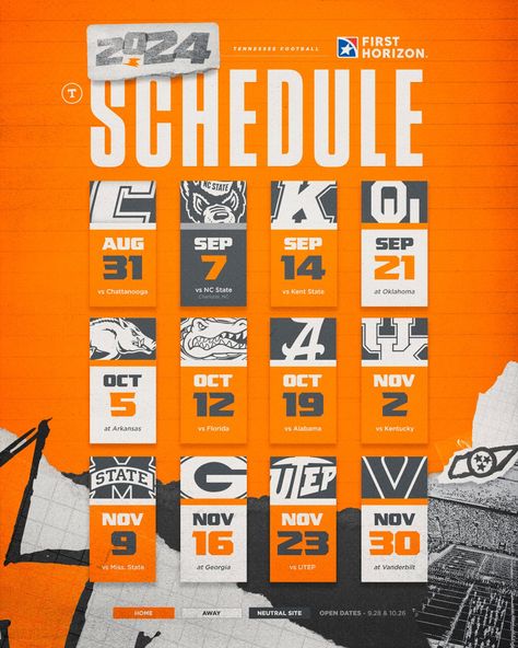 Game Schedule Graphic Design, Schedule Release Graphic, Football Schedule Poster, Sports Program Design, Schedule Graphic Sports, Sport Schedule Design, Basketball Schedule Graphic, Football Schedule Graphic, Gameday Graphics Design