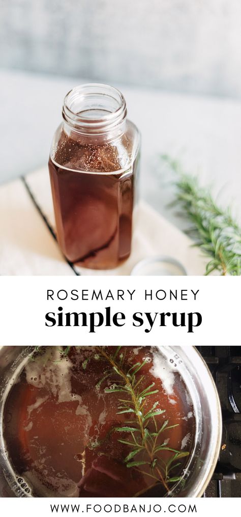 Thyme Simple Syrup, Rosemary Honey, Rosemary Cocktail, Simple Syrup Recipe, Rosemary Syrup, Honey Simple Syrup, Rosemary Simple Syrup, Culinary Lavender, Lavender Syrup