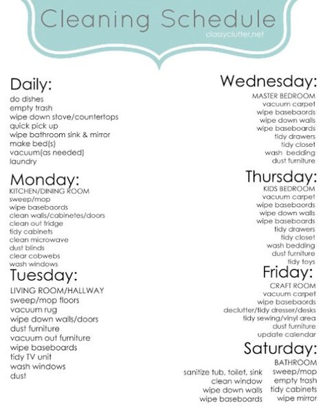 Weekly Cleaning Schedule Printable, Spring Cleaning Guide, Cleaning Baseboards, Cleaning Schedule Printable, Clean House Schedule, Weekly Cleaning Schedule, House Cleaning Checklist, Cleaning Guide, Deep Cleaning Tips