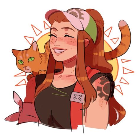 Brigitte Lindholm, Brigitte Overwatch, Draw Cats, Overwatch Fan Art, Overwatch 2, Cat Lady, Overwatch, Cartoon Drawings, Cartoon Art