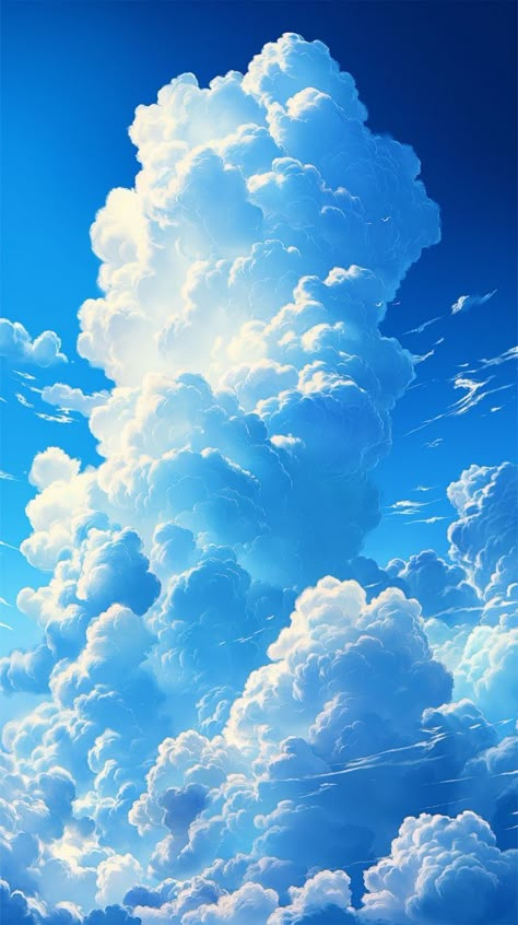 Landscape Clouds Photography, Anime Clouds, Wind Background, Realistic Wallpaper, Wind God, Vw Art, Sky Anime, Watercolor Paintings Nature, Photo Frame Wallpaper