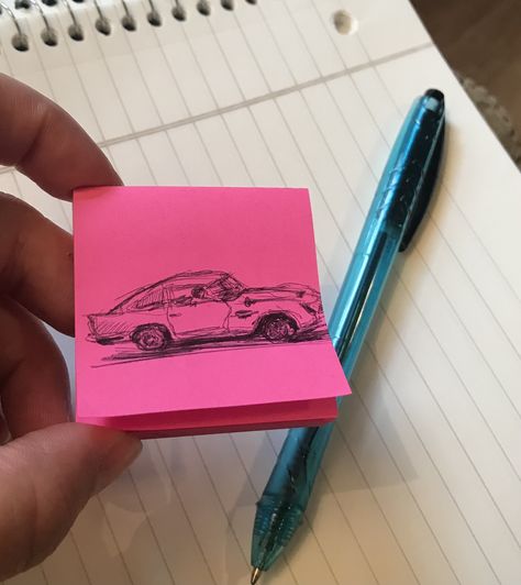 Stikynote Drawing, Drawing On Post It Notes, Drawing In School Notebook, Post It Art Drawing, Post It Note Art Drawing, Post It Drawings Doodles, Post It Sketches, School Sketches Doodles, Post It Doodles