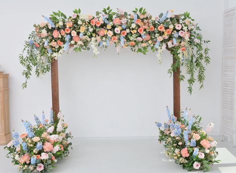 ✿Specifications Garland: 1.6FT*8.2FT/50CM*250CM Aisle flower: 1FOOT*1.1FT/30CM*35CM ✿Customization/personalization Our arrangements allow you to personalize the size and shape, ensuring a seamless fit. Furthermore, you have the freedom to choose from a wide range of colors and easily replace flowers to align with your desired theme. For a truly bespoke experience, we invite you to follow these links for customized orders inspired by our original arrangement. Furthermore, we understand that the c Pastel Wedding Arbor, Wedding Flowers Arbor, Wedding Flower Arch Outdoor, Floral Arbor Wedding, Arbor Decorations Wedding, Arbor Flowers Wedding, Floral Wedding Arbor, Peach And Blue Wedding, Blue And White Floral Wedding