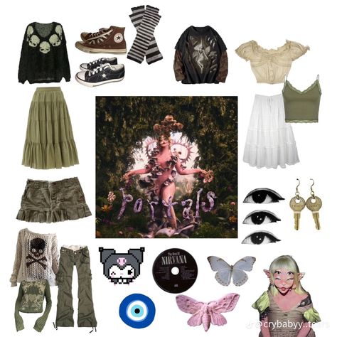 Melanie Martinez Aesthetic Outfits Men, Melanie Martinez Themed Outfits, Melanie Martinez Concert Outfit Ideas K-12, Melanie Martinez Clothes Style, Melanie Martinez Fits, Portals Aesthetic Outfit, Trilogy Tour Melanie Martinez Outfit, Melanie Martinez Concert Outfit Portals, Melanie Inspired Outfits