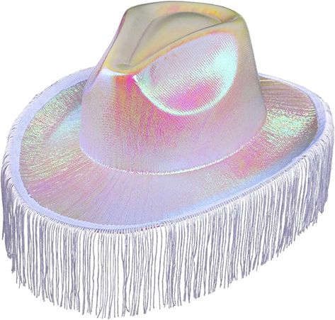 Space Cowgirl Costume, Western Dance, Bucket Hat White, Space Cowgirl, Cowgirl Costume, Chocolate Lab, Cowgirl Hats, Dance Party, Holographic Glitter