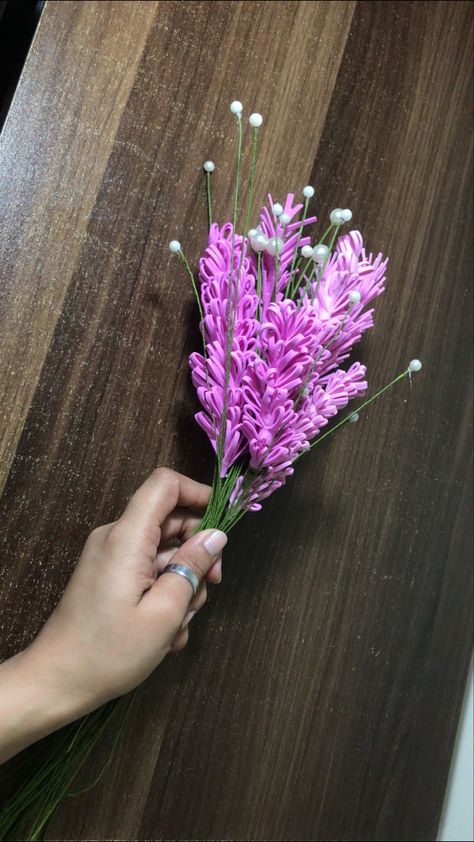 You can make lavenders from fomic sheet just in $2 Ideal for home decor #RedRoses Fomic Sheet Craft, Fomic Sheet Flower, Flower Making Ideas, Recycled Paper Crafts, Foam Sheet Crafts, Decorations On A Budget, Foam Sheets, Lavender Flowers, Flower Crafts