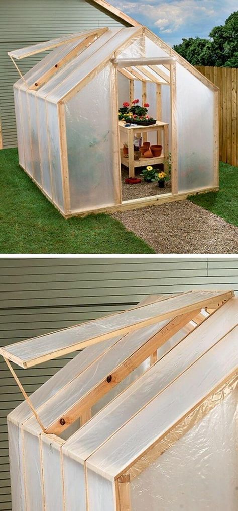 30 Beautiful DIY Greenhouse Designs & Ideas ([year]) 53 Small Greenhouse Diy, Diy Greenhouse Cheap Easy, House Ideas Plans, Diy Small Greenhouse, Green House Ideas, Diy Mini Greenhouse, Plastic Bottle Greenhouse, Homemade Greenhouse, Witches Garden