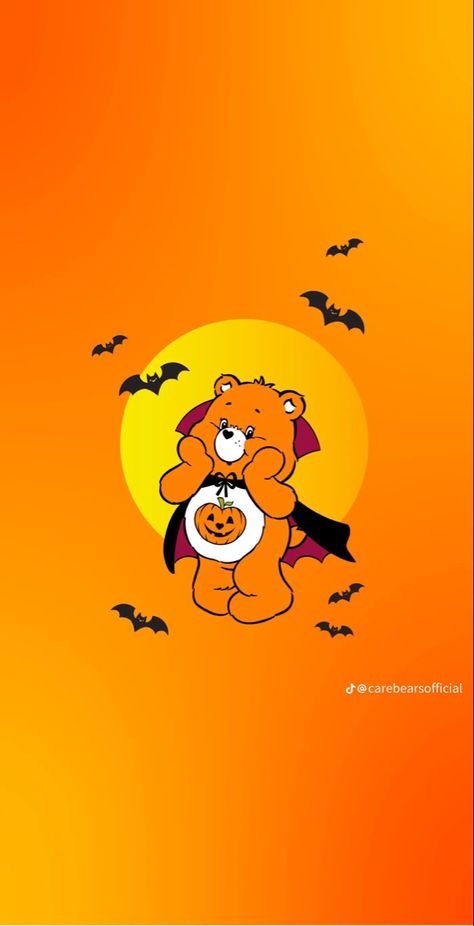 Care Bear Phone Wallpaper, Care Bear Fall Wallpaper, Care Bears Halloween Wallpaper, Halloween Care Bear, Wish Bear Care Bear, Halloween Screen Savers, Care Bears Halloween, Wallpapers Halloween, Halloween Wallpaper Iphone Backgrounds