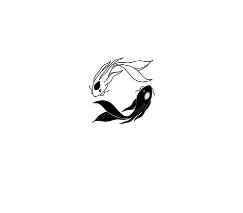 Simple Jjk Tattoos, Satosugu Fish Tattoo, Jujutsu Kaisen Tattoo Ideas Simple, Jjk Fish, Small Yin Yang Tattoo Ideas, Satosugu Fish, Satosugu Tattoo, Tui And La Tattoo, Simple Fish Tattoo