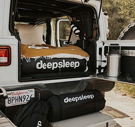 Jeep Air Mattress | Deepsleep4jeeps | United States Jeep Wrangler Air Mattress, Jeep Wrangler Overlanding, Jeep Wrangler Camping Ideas, Camping In Jeep, Jeep Camping Wrangler, Jeep Organization, Jeep Camping Ideas, Jeep Wraps Ideas, Jeep Interior Aesthetic