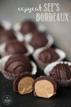 I wanted to see if I could replicate my favorite brown sugar bon bon to share as a holiday treat and the result was a perfect Copycat See's Bordeaux! Sees Candies, Sugar Dough, Chocolate Candy Recipes, Candy Truffles, Candy Recipes Homemade, Truffle Recipe, Homemade Candies, Covered Strawberries, Bon Bon