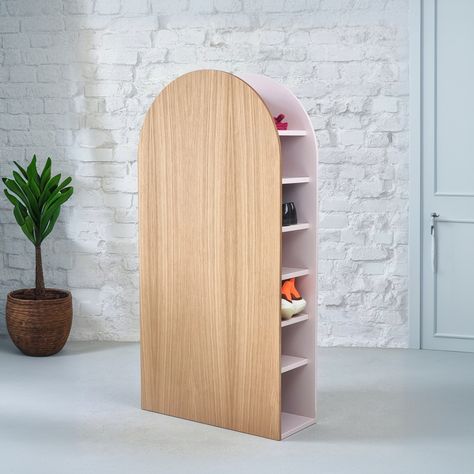 Shoe Cabinet for Small Spaces JUBI - Etsy.de Mirror Shoe Cabinet, Small Hallway Storage, Shoe Rack Ideas Modern, Narrow Hallway Storage, Shoe Storage Display, Kitchen Cupboard Design, Circular Storage, Narrow Shoe Storage, Narrow Shoe Cabinet