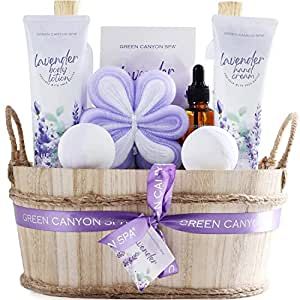 Save:$16.29 (42%) on Spa Gift Baskets for Women 11pcs Lavender Bath Gift Set with Body Lotion Was:$38.79 Deal:$22.50 https://amzn.to/3GXav39 👉👉Price subject to change #Ad #NOV302022 #cyberweek #amazon #giftideas2022