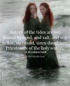 Sea Witch: #Sea #Witches ~ "Sisters of the tides are we, Bound by sand, and salt, and sea. Selkie, mermaid, siren daughters. Priestesses of the holy waters." ---A. M. Galdorcraeft. Selkie Concept Art, We Are The Daughters Of The Witches, Sea Witch Tattoo Ideas, Daughter Of The Sea Aesthetic, Siren Voice Spell, Selkie Lore, Sea Witch Decor, Water Witch Art, Siren Art Beautiful