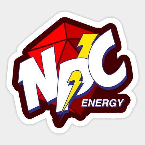 D20 NPC Energy - Dungeons And Dragons - Sticker | TeePublic Npc Energy, Dragon Design, Arizona Logo, Cleveland Cavaliers Logo, Kids Magnets, Case Stickers, Cool Walls, Sport Team Logos, Baseball Tshirts