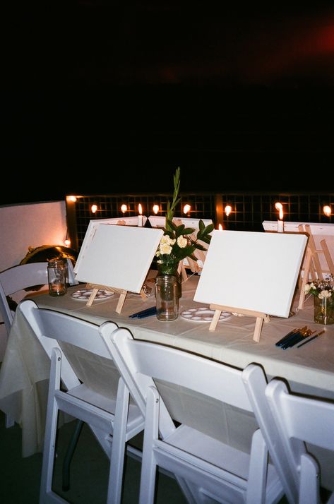 Paint And Sip Dinner Party, Painting Dinner Party, Party Planning Business Aesthetic, Paint Night Aesthetic, Sip And Paint Aesthetic, Party Planner Aesthetic, Paint And Sip Aesthetic, Pasta And Paint Party, Sip And Paint Picnic Setup Ideas