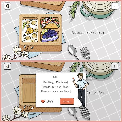 Adorable Home Game Bento, Adorable Home Game, Adorable Home Game Design Ideas, Game Couple, Rice Shrimp, Japanese Chicken, Adorable Home, Neko Atsume, Fairy Village