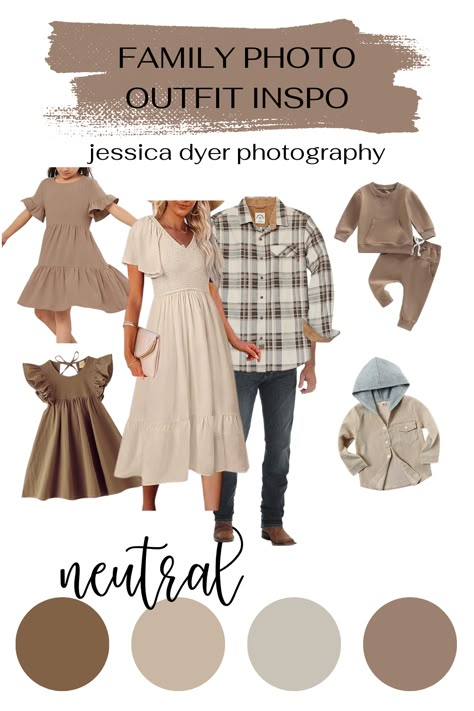 Neutral Brown Family Picture Outfits, Neutral Tones For Family Pictures, Holiday Family Photo Shoot Outfits, Family Photos Beige Color Schemes, Neutral Colour Outfits Classy, Family Photo Outfits Fall Color Schemes Neutral, Fall Neutral Family Photos, Family Pics Neutral Colors, Family Photos Cream Color Schemes