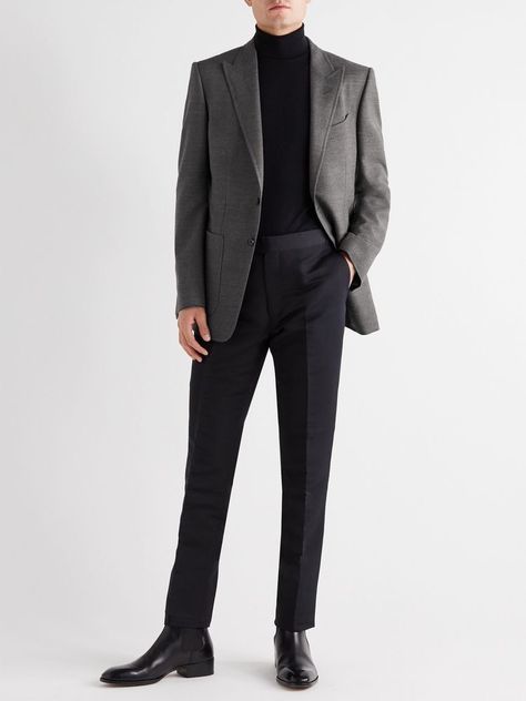 Turtleneck Suit, Tom Ford Boots, Aesthetic Clothes Men, Class Outfits, Suit Supply, Mens Smart Casual Outfits, Mens Turtleneck, Tom Ford Suit, Preppy Men