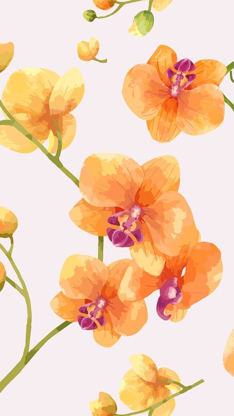 11697328 Floral Orange Wallpaper, Orchid Wallpaper Iphone, Orange And Purple Wallpaper, Purple And Orange Wallpaper, Orange Flower Background, Orange Flowers Aesthetic, Iphone Wallpaper Autumn, Orange Aesthetic Wallpaper, Orange And Purple Flowers