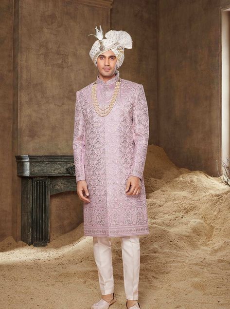 LILAC SHERWANI Groom, groom wedding dress, pink sherwani, groom wedding outfit, men sherwani wedding, indian groom dress, maharaja Lilac Sherwani, Men Sherwani Wedding Indian Groom, Men Sherwani Wedding, Sherwani Groom Wedding, Pink Sherwani, Groom Wedding Outfit, Wedding Dress Pink, Sherwani Wedding, Men Sherwani