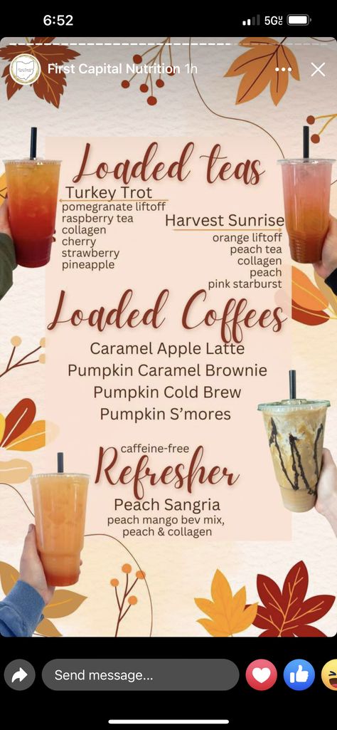 Herbalife Chia Tea Recipe, Sweater Weather Loaded Tea, Herbalife Teas Recipes, Herbalife Tea Recipes Orange Liftoff, Thanksgiving Loaded Teas Herbalife, Thanksgiving Loaded Tea, Herbalife Tea Recipes Halloween, November Herbalife Teas, Fall Menu Herbalife