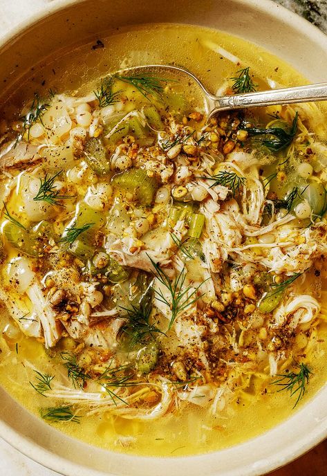 Farro Chicken Soup, Brocc Your Body Lemon Soup, Fennel Chicken Soup, Soup Recipes Half Baked Harvest, Easy Tasty Healthy Recipes, Rainy Soup Recipes, Lemon Chicken Couscous Soup, Fall Soups With Chicken, Straticella Soup