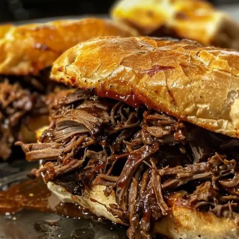 Crockpot BBQ Beef Sandwiches Recipe - Better Homebase Crockpot Barbecue Beef Roast, Barbeque Beef Crockpot, Barbecue Beef Sandwiches, Beef Barbecue Recipes, Bbq Sandwiches Crockpot, Beef Bbq Recipes, Bbq Beef Crockpot, Bbq Crockpot Recipes, Crockpot Bbq Beef