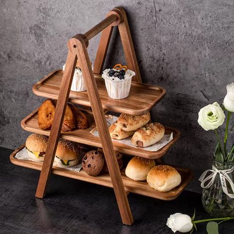 Shop online amazon.ca link included in the pin Wood Cupcake Stand, Tiered Dessert Stand, Wedding Cake Servings, Home Catering, Wooden Cake Stands, Restaurant Service, Kitchen Christmas Gifts, Cake And Cupcake Stand, Cupcake Tray