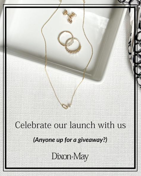 CELEBRATING OUR BRAND LAUNCH WITH A GIVEAWAY We are thrilled to celebrate our new brand launch by hosting a special giveaway of prizes totalling $1,000. We will be giving away 5 gift cards of $200 each. How to participate: 1. Follow this account (Dixon.May.Jewelry) 2. Like this post ❤️ 3. Tag 2 friends in the comments who are savvy and brilliant, and who enjoy the look and feel of luxury without the hefty price tag. One entry per participant. Contest open until July 3, 2024. Winners will b... Jewelry Promo, Brand Launch, Instagram Contest, Jewelry Promotion, Gift Cards & Certificates, Best Of Luck, 2 Friends, Prom Earrings, 5 Gifts