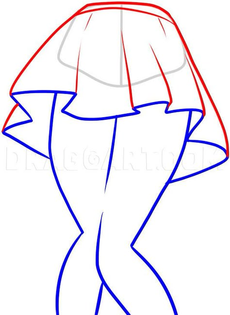 Step By Step Drawing Anime Body, Drawing Skirts Tutorials, Drawing Body Poses For Beginners, How To Draw Skirts Anime, How To Draw Skirts Step By Step, Drawing Skirt Reference, How To Draw A Skirt Step By Step, Skirts Drawing Reference, Gacha Skirt Base