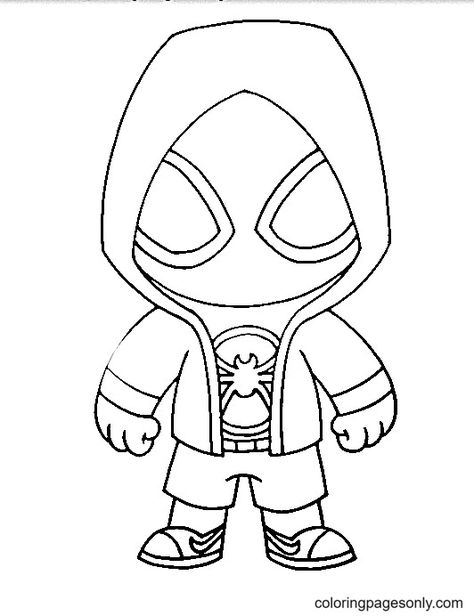 Chibi Spiderman, Bow Wallpaper Iphone, Chibi Coloring Pages, Superhero Coloring Pages, Spiderman Coloring, Naruto Sketch Drawing, Marvel Coloring, Spiderman Drawing, Superhero Coloring