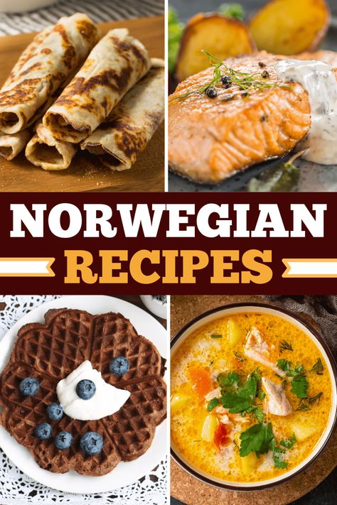 Take a trip to Norway with these delicious Norwegian recipes! From waffles to soup to dumplings, these dishes are as tasty and cozy as it gets! Norwegian Waffles, Norway Food, Norwegian Cuisine, Nordic Diet, Norwegian Recipes, Viking Food, Nordic Recipe, Norwegian Food, Scandinavian Food