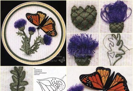 DIY Beautiful Thread Embroidery Butterfly on Dandelion Embroidery Butterfly, Butterfly Tutorial, Thread Art, Thread Embroidery, Disney Crafts, Christmas Crafts Decorations, Button Crafts, Diy Tutorials, Needle Art