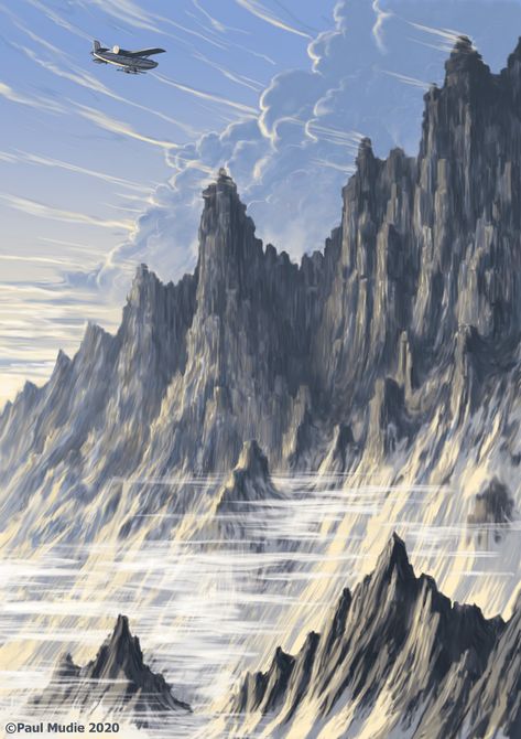 "As we drew near the forbidding peaks, dark and sinister above the line of crevasse-riven snow and interstitial glaciers, we noticed more and more the curiously regular formations clinging to the slopes"  - HP Lovecraft's 'At the Mountains of Madness'  Prints etc are available from Redbubble: https://www.redbubble.com/people/pmoodie/works/45910266-mountains-of-madness?asc=u&fbclid=IwAR2q4tesDThuRNO8K5JRiZwVdtS-HtCu_76GBk87glS7B4ZXnD81xcFVJzI At The Mountains Of Madness Art, At The Mountains Of Madness, Cthulhu Fhtagn, Lovecraft Art, Mountains Of Madness, Call Of Cthulhu Rpg, Lovecraft Cthulhu, Above The Line, Weird Fiction