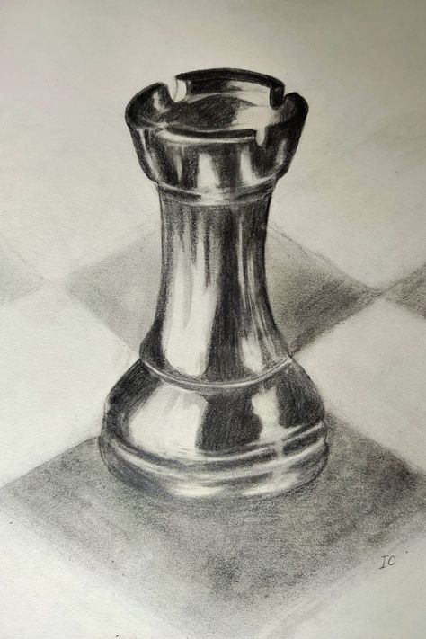 Chess rook charcoal drawing Charcoal Drawing Tutorial, Gcse Art, Charcoal Drawing, Drawing Techniques, Art Sketchbook, Chess, Drawing Tutorial, Pencil Drawings, Sketch Book