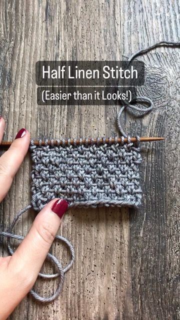 Janice | Knitting Patterns on Instagram: "60 Second Knitting Tutorial 🧐🧶🤔 Let’s learn to knit the Half Linen Stitch; it’s catchy and really easy to work once you know the 4 simple steps 😊 I love the texture of Half Linen Stitch, with the verticality of knit stitch offset by the exposed bars of stitches slipped with the yarn held in front. This combination creates a fabric with depth of texture, and a balance of softness and sturdiness. Here’s a quick tip: check your gauge specifically in Hal Half Linen Stitch Blanket, Half Linen Stitch, Moss Stitch Knitting Pattern, Half Linen Stitch Knitting, Knitting Linen Stitch, Linen Stitch Knitting, Slip Stitch Knitting Patterns Free, Knit Linen Stitch, Linen Stitch Crochet