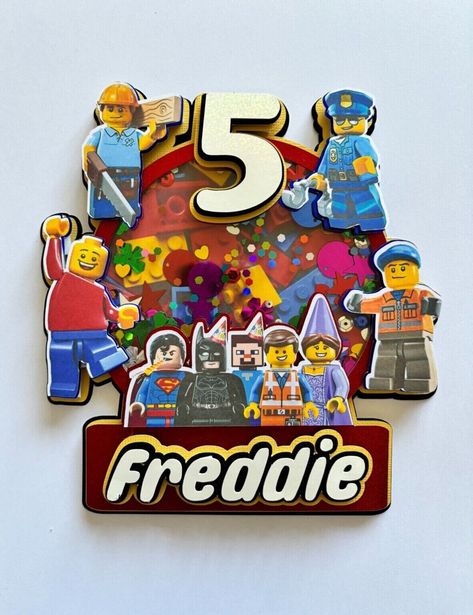 Personalised 3D Lego Inspired Shaker Cake Topper, Topper Lego, Lego Cake Topper, Shaker Cake Topper, Lego Cake, Lego Marvel, Holographic Glitter, Cake Topper, Cake Toppers, Lego