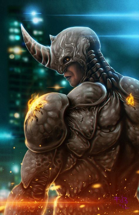 Rhino by chimeraic on deviantART Rhino Redesign, Rhino Warrior, Shocker Marvel, The Rhino Marvel, Marvel Rhino Concept Art, Rhino Fantasy Art, Marvel Rhino, Marvel Knights, Cartoon Artwork