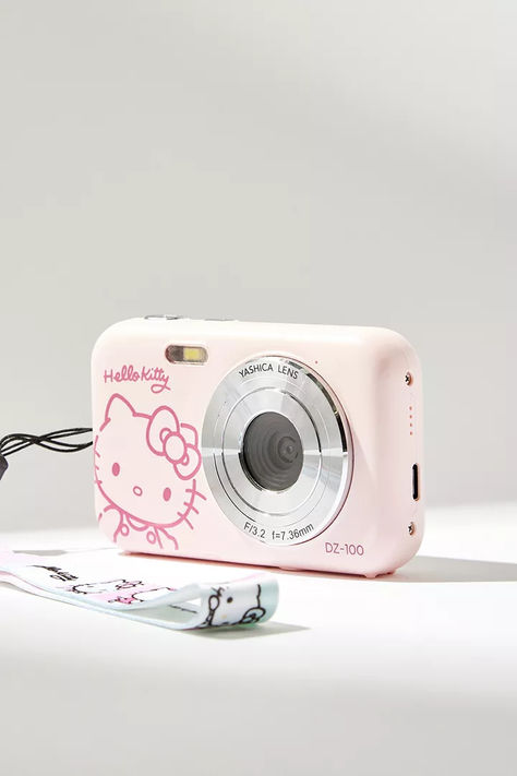 Let Hello Kitty come with you on your Y2K adventures, snapping pics on your YASHICA camea as you go. This adorable digital camera features a Hello Kitty Strap. Camera Prices, Polaroid Camera, Camera Shop, Pink Fits, Birthday List, Digital Camera, Color Coding, Cleaning Wipes, Latest Fashion