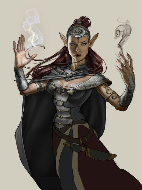 Elf Wizard Female Dnd, Elf Concept Art, Wizard Female, Elf Wizard, Grey Warden, Advanced Dungeons And Dragons, High Elf, Fantasy Races, Fantasy Costumes