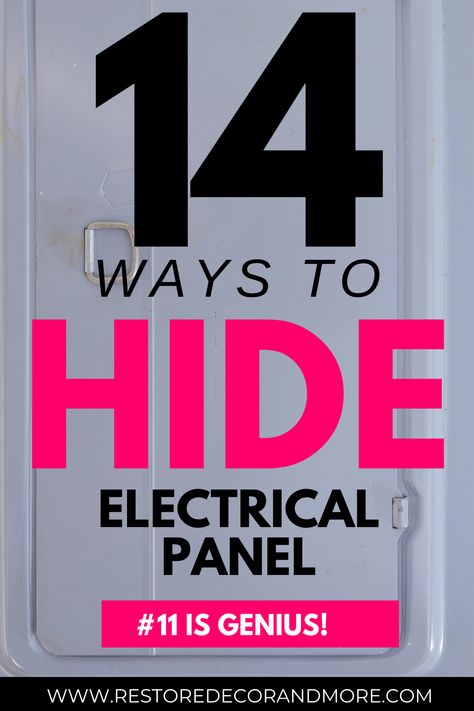 Diy Hide Electrical Panel, Cover For Breaker Box Diy, How To Disguise Wall Plugs, Ways To Cover Breaker Panel, Ideas To Cover Up Electric Panel, Laundry Room With Electrical Panel, Cover A Thermostat, How To Cover Refrigerator, Wall Hiding Ideas