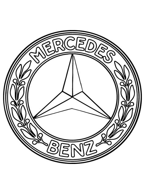 Mercedes Drawing Easy, Mercedes F1 Drawing, Mercedes Benz Drawing, Mercedes S 500, All Car Logos, Benz Logo, Cars Logo, Mercedes Logo, Car Brands Logos