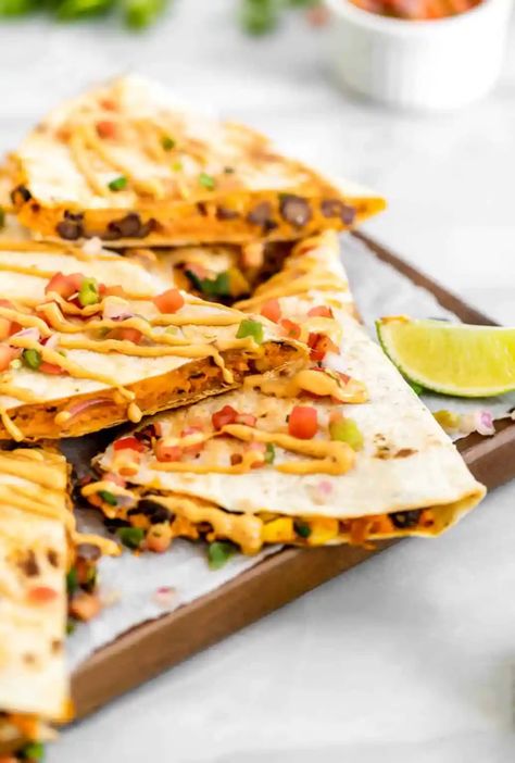 Vegan Sweet Potato Quesadillas - Eat With Clarity