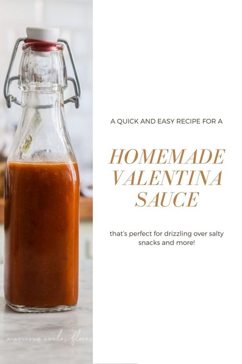 For the majority of us (mexicans), the Valentina sauce plays a huge part in our culinary culture. There’s nothing that we mexicans likes more than pouring this thick sauce over some chip potatoes, popcorn and even  fruit. Valentina Hot Sauce Recipes, Valentina Sauce, Valentina Hot Sauce, Restaurant Salsa, Vegan Spread, Hot Sauce Recipes, Salty Snacks, Reduce Food Waste, Sweet Sauce